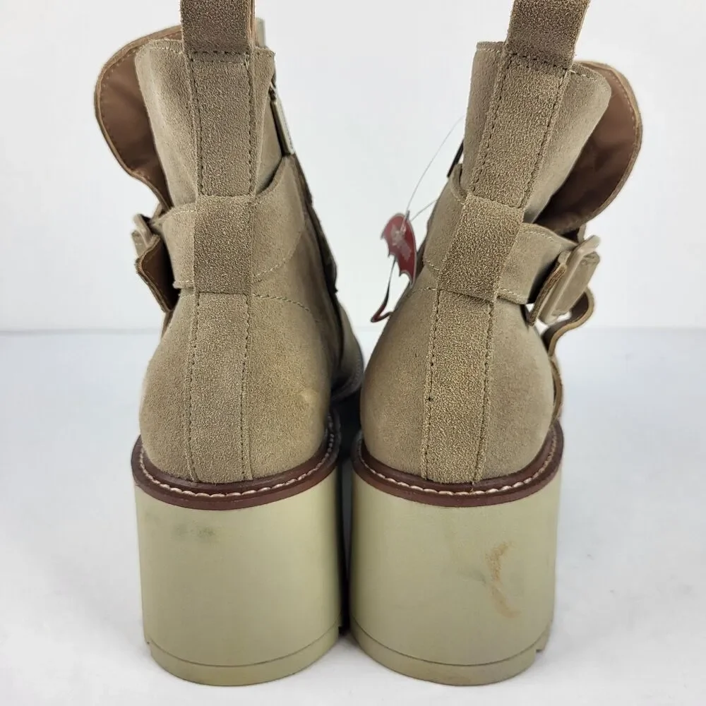 Blondo Giovanni Waterproof Platform Ankle Boots Beige Size 9M